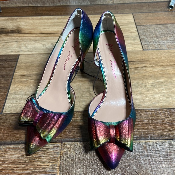 Betsey Johnson New Rainbow Bary High Heels New Size 8 - Picture 4 of 16